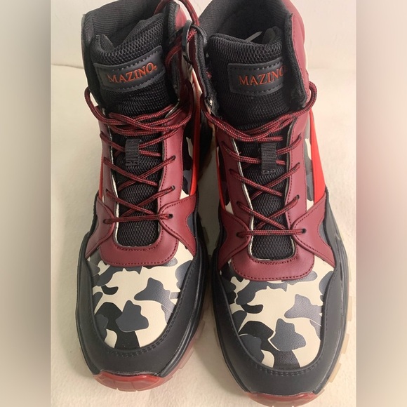 Mazino Other - Mazino Wonderstone Sneakers  Fashion Camo Sz 11 Mens High Top  Burgundy 175